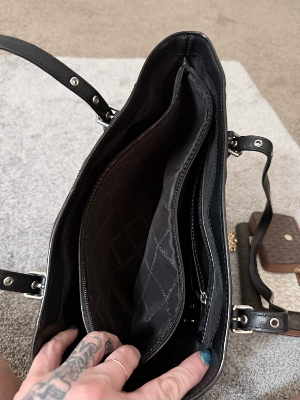 Michael Kors Black MK Signature Tote - Picture 7 of 9
